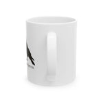 Logo Mug, Crow and Yarn Ball Ceramic Mug, Attempted Murder Yarn Co. Coffee Cup for Knitters and Crocheters (11oz, 15oz)