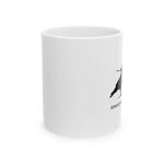 Logo Mug, Crow and Yarn Ball Ceramic Mug, Attempted Murder Yarn Co. Coffee Cup for Knitters and Crocheters (11oz, 15oz)